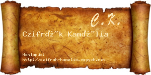 Czifrák Kamélia névjegykártya